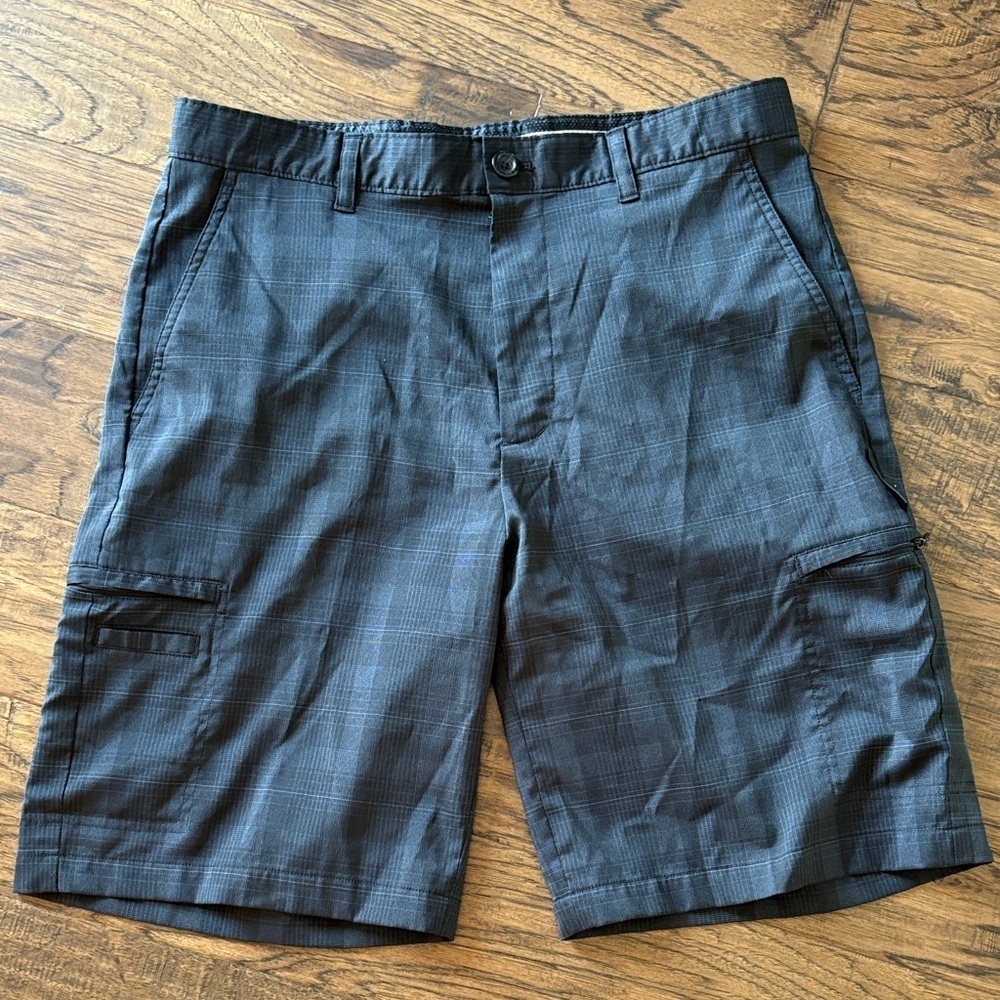 Greg Norman for Tasso Elba plaid golf shorts